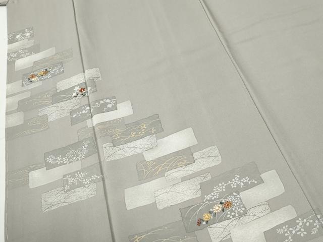 平和屋着物●訪問着　刺繍　短冊吉祥花文　金彩　正絹　逸品　未使用　CABI2803yc