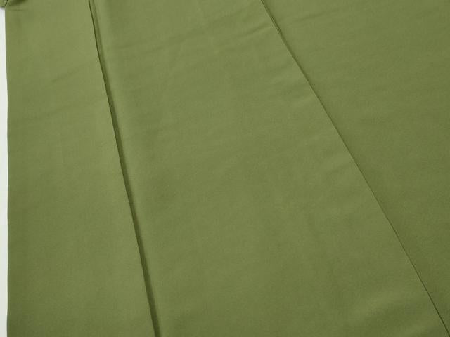 平和屋着物●上質な色無地　松葉色　正絹　逸品　未使用　CABI2806yc