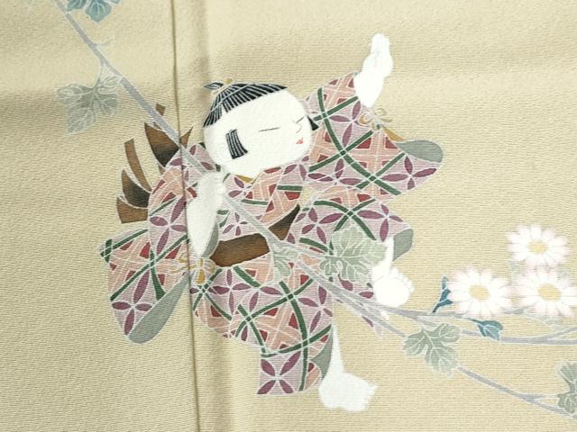 平和屋着物●訪問着　友禅　作家物　童子遊び　暈し染め　銀彩　正絹　逸品　CABI2808yc