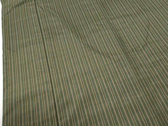 平和屋着物●今昔紬　縞　反端付き　正絹　逸品　CABI2809yc