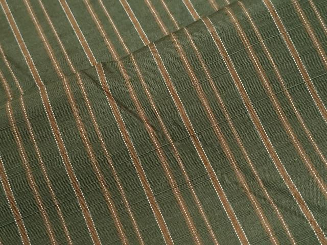 平和屋着物●今昔紬　縞　反端付き　正絹　逸品　CABI2809yc