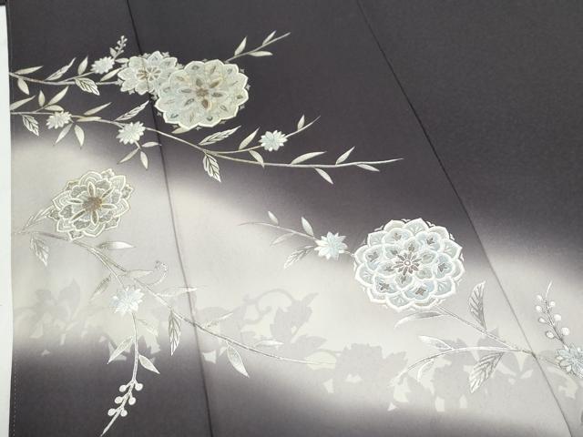 平和屋着物○訪問着 吉祥花文 暈し染め 銀彩 反端
