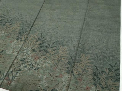 平和屋着物●訪問着　紬地　草花文　正絹　逸品　CABI2815yc