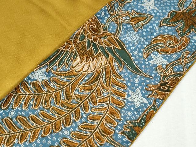 平和屋着物●上質な色無地　吉祥地紋　山吹茶色　正絹　逸品　CABI2817yc