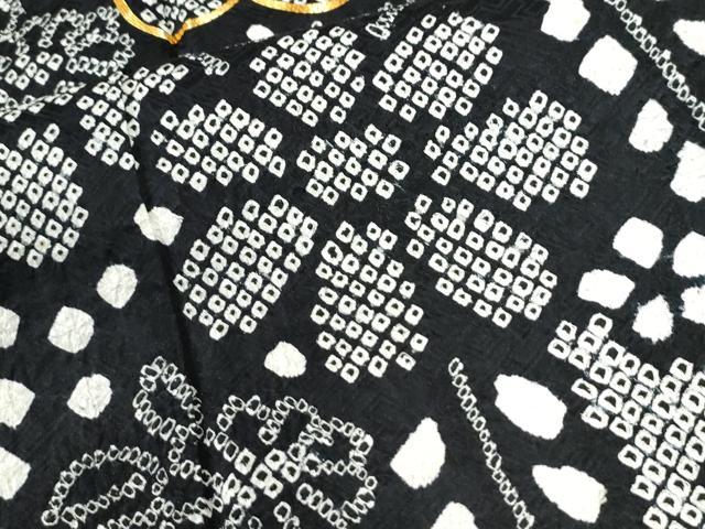 平和屋着物●豪華振袖　総絞り　駒刺繍　枝垂れ草花文　黒地　正絹　逸品　CABI2819yc