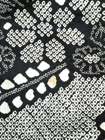 平和屋着物●豪華振袖　総絞り　駒刺繍　枝垂れ草花文　黒地　正絹　逸品　CABI2819yc