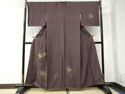 平和屋着物●訪問着　草花文　金彩　三越扱い　正絹　逸品　CABI2820yc