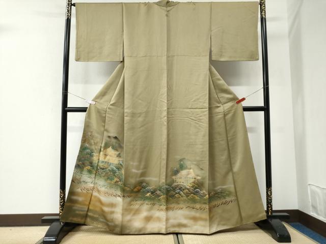 平和屋着物●豪華色留袖　樹林京風景文　暈し染め　金彩　正絹　逸品　CABI2822yc