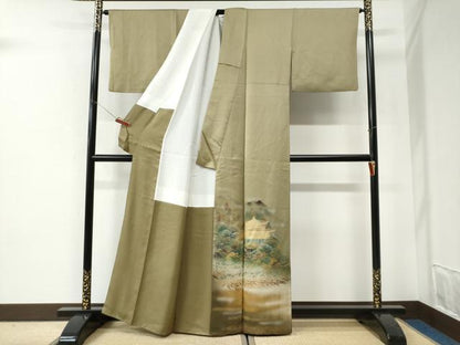 平和屋着物●豪華色留袖　樹林京風景文　暈し染め　金彩　正絹　逸品　CABI2822yc