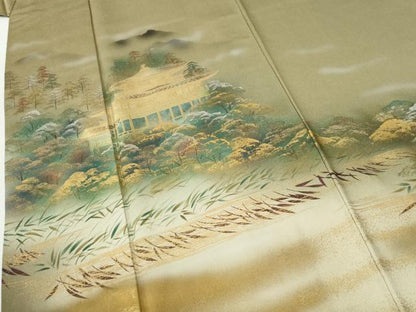 平和屋着物●豪華色留袖　樹林京風景文　暈し染め　金彩　正絹　逸品　CABI2822yc