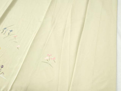 平和屋着物●訪問着　刺繍　人物流水草花文　正絹　逸品　CABI2823yc