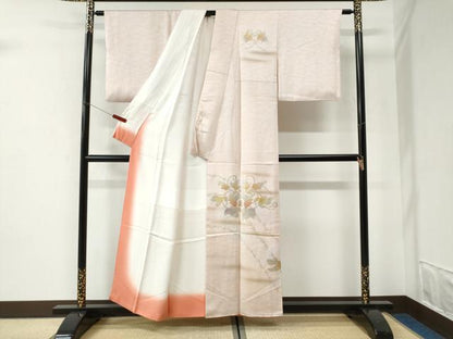 平和屋着物●金彩友禅　卓越技能者・名工・和田光正　訪問着　葡萄蔦の葉文　暈し染め　金彩　正絹　逸品　CABI2824yc