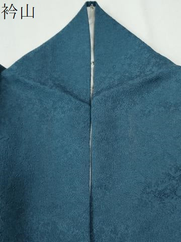 平和屋着物●上質な色無地　作家物　本草染　吉祥地紋　藍色　やまと誂製　正絹　逸品　CABI2826yc