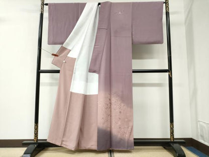 平和屋着物●訪問着　総刺繍　吹き寄せ鼓楽器草花文　暈し染め　正絹　逸品　CABI2830yc
