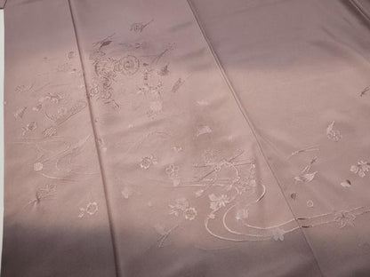 平和屋着物●訪問着　総刺繍　吹き寄せ鼓楽器草花文　暈し染め　正絹　逸品　CABI2830yc
