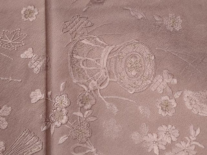平和屋着物●訪問着　総刺繍　吹き寄せ鼓楽器草花文　暈し染め　正絹　逸品　CABI2830yc