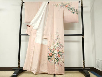 平和屋着物●本加賀友禅作家　成竹登茂男　訪問着　枝花文　暈し染め　正絹　逸品　CABI2831yc