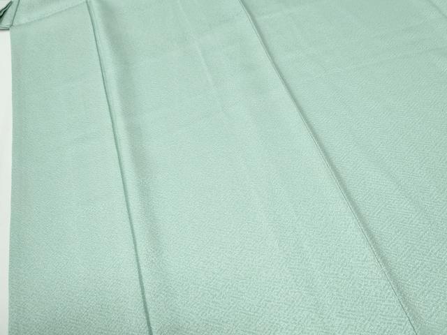 平和屋着物●上質な色無地　吉祥地紋　白緑色　正絹　逸品　CABI2835yc