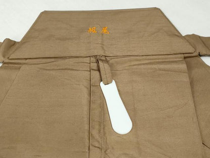 平和屋着物●男性　馬乗り袴　紬地　色無地　芝翫茶色　正絹　逸品　CABI2838yc