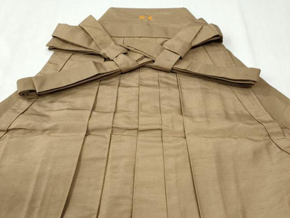 平和屋着物●男性　馬乗り袴　紬地　色無地　芝翫茶色　正絹　逸品　CABI2838yc