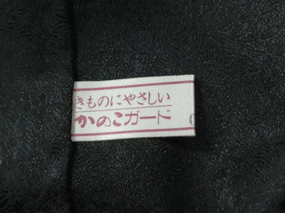 平和屋着物●訪問着　駒刺繍　菊花文　暈し染め　黒地　金彩　正絹　逸品　CABI2840yc