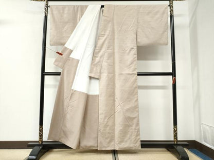 平和屋着物●結城紬　色無地　浅黄色　高島屋扱い　正絹　逸品　CABI2842yc