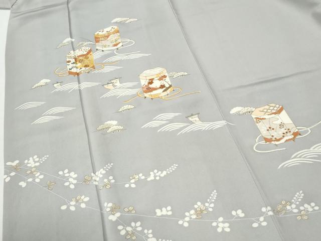 平和屋着物●銀座きしや　訪問着　浜松貝桶草花文　金彩　正絹　逸品　CABI2846yc