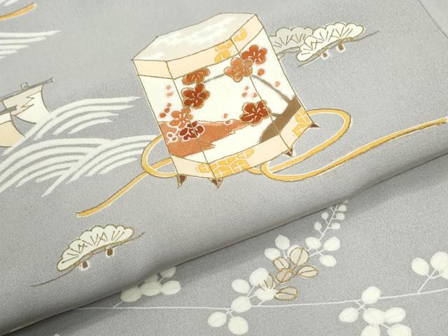 平和屋着物●銀座きしや　訪問着　浜松貝桶草花文　金彩　正絹　逸品　CABI2846yc
