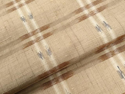 平和屋着物●上質な紬　格子　正絹　逸品　CABI2848yc