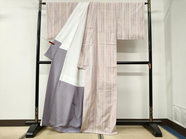 平和屋着物●上質な紬　縞　正絹　逸品　CABI2849yc
