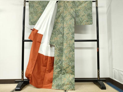 平和屋着物●本場大島紬　総絣　草花文　正絹　逸品　CABI2850yc