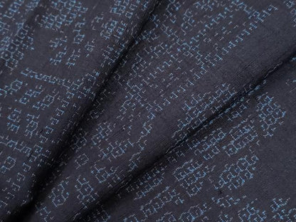 平和屋着物●結城紬　80亀甲　エ霞草花文　正絹　逸品　CABI2853yc