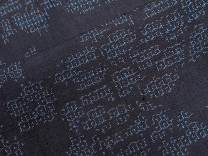 平和屋着物●結城紬　80亀甲　エ霞草花文　正絹　逸品　CABI2853yc