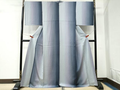 平和屋着物●上質な小紋　霞文　暈し染め　正絹　逸品　未使用　CABI2857yc