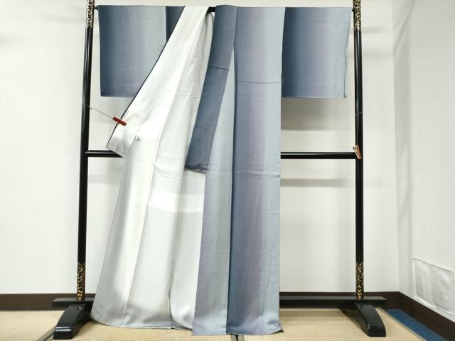 平和屋着物●上質な小紋　霞文　暈し染め　正絹　逸品　未使用　CABI2857yc