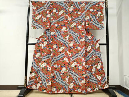平和屋着物●上質な小紋　辻が花　鬼しぼ縮緬　正絹　逸品　CABI2859yc