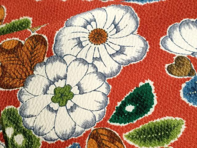 平和屋着物●上質な小紋　辻が花　鬼しぼ縮緬　正絹　逸品　CABI2859yc
