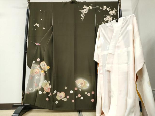 平和屋着物●豪華振袖・長襦袢セット　駒刺繍　雪輪舞葉文　暈し染め　金彩　正絹　逸品　未使用　CABI2861yc