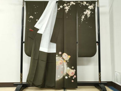 平和屋着物●豪華振袖・長襦袢セット　駒刺繍　雪輪舞葉文　暈し染め　金彩　正絹　逸品　未使用　CABI2861yc