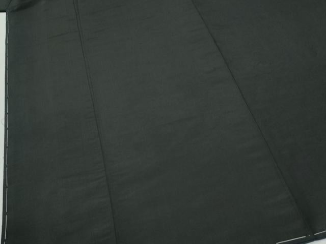 平和屋着物●男性　紬　アンサンブル　色無地　黒地　正絹　逸品　未使用　CABI2865yc
