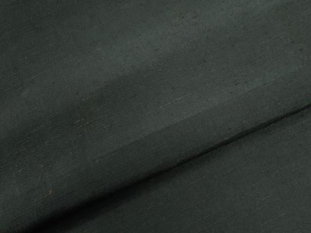 平和屋着物●男性　紬　アンサンブル　色無地　黒地　正絹　逸品　未使用　CABI2865yc