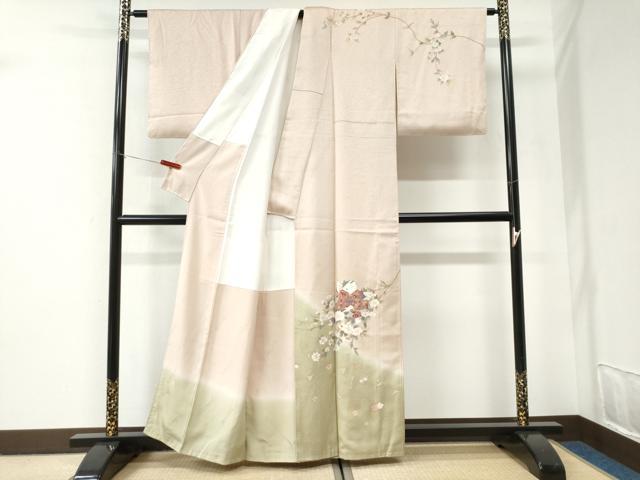 平和屋着物●友禅作家の巨匠　浅井青仁　訪問着　童子花文　暈し染め　正絹　逸品　CABI2870yc