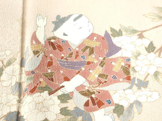 平和屋着物●友禅作家の巨匠　浅井青仁　訪問着　童子花文　暈し染め　正絹　逸品　CABI2870yc
