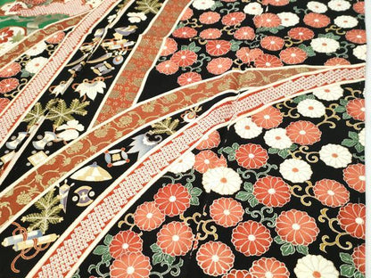 平和屋着物●豪華振袖　宝尽くし松花唐草文　暈し染め　金彩　正絹　逸品　未使用　CABI2874yc