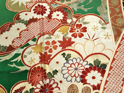 平和屋着物●豪華振袖　宝尽くし松花唐草文　暈し染め　金彩　正絹　逸品　未使用　CABI2874yc
