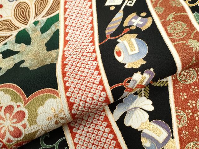 平和屋着物●豪華振袖　宝尽くし松花唐草文　暈し染め　金彩　正絹　逸品　未使用　CABI2874yc