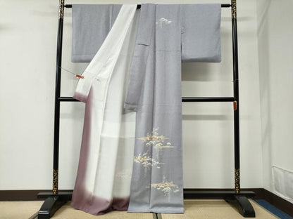 平和屋着物●訪問着　駒刺繍　霞松竹梅花文　金彩　健勝苑扱い　正絹　逸品　CABI2875yc