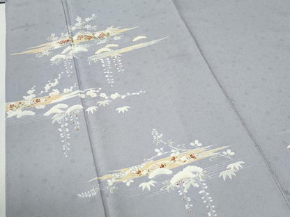 平和屋着物●訪問着　駒刺繍　霞松竹梅花文　金彩　健勝苑扱い　正絹　逸品　CABI2875yc