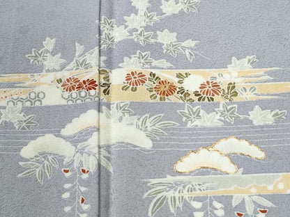 平和屋着物●訪問着　駒刺繍　霞松竹梅花文　金彩　健勝苑扱い　正絹　逸品　CABI2875yc