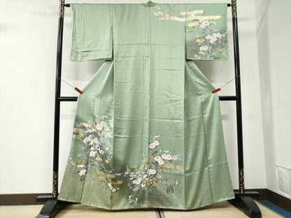 平和屋着物●訪問着　エ霞菊花文　暈し染め　金彩　正絹　逸品　CABI2876yc